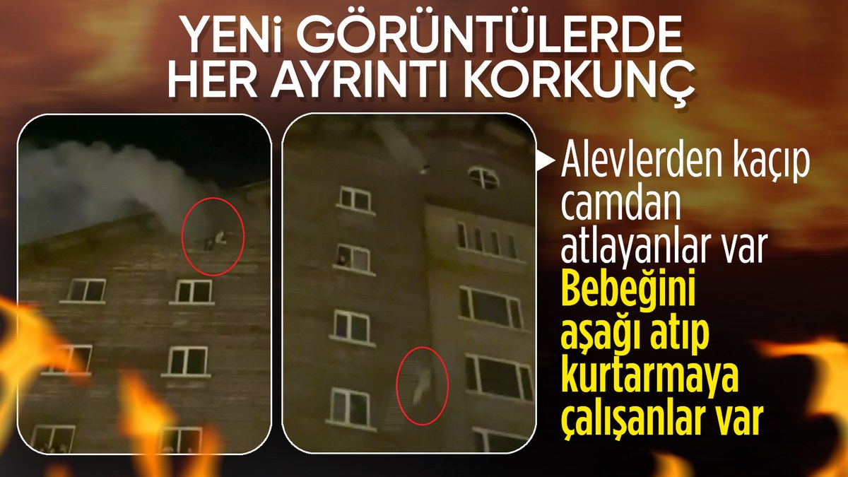 Bolu’daki otel faciasında çaresiz kalan bir kişi kucağındaki bebeğini atmaya çalıştı