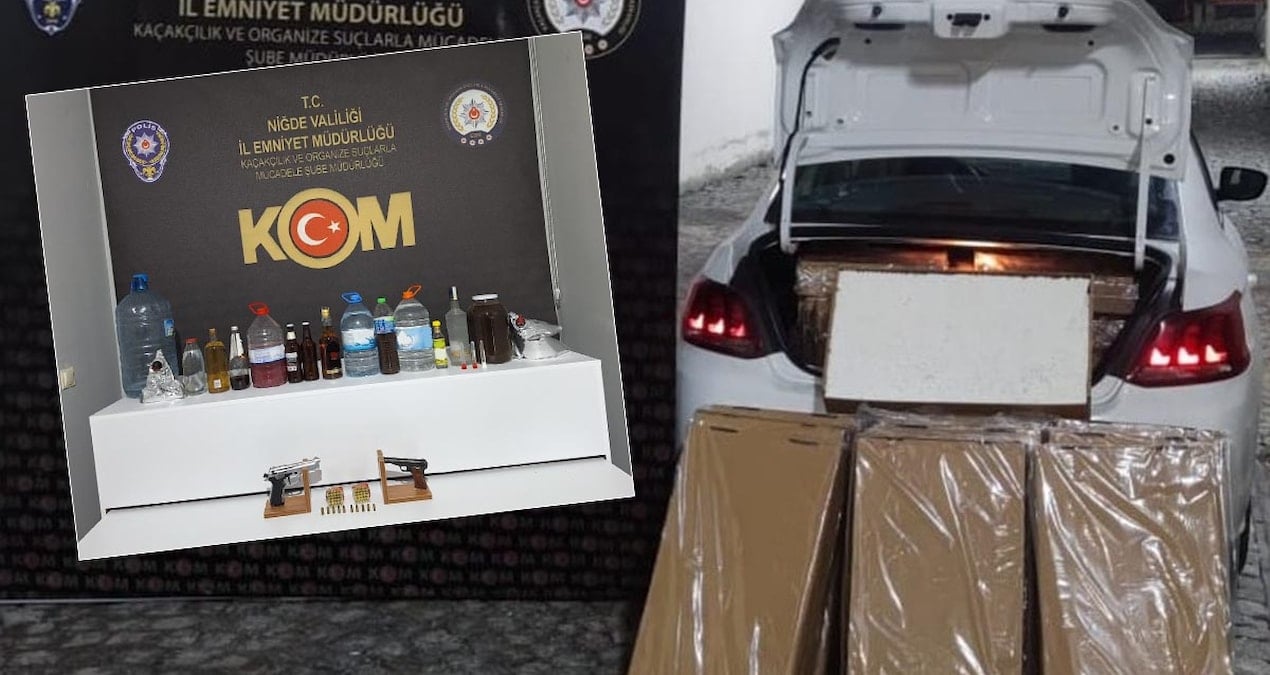 Niğde’de kaçak sigara ve içki operasyonu