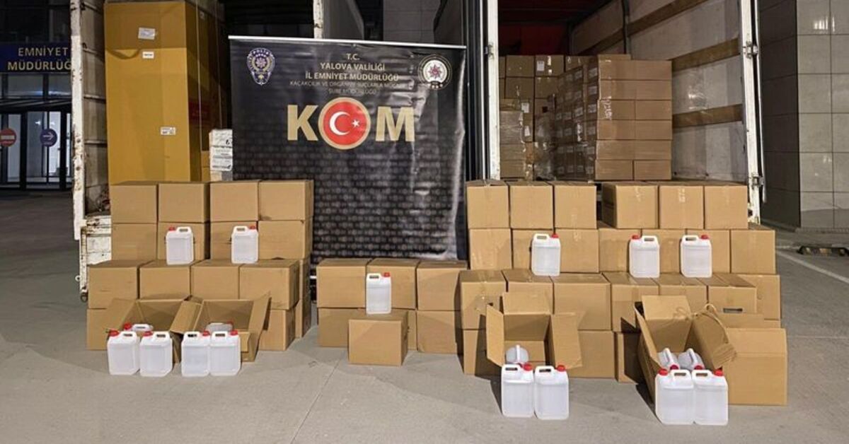 Yalova’da 1500 litre etil alkol ele geçirildi